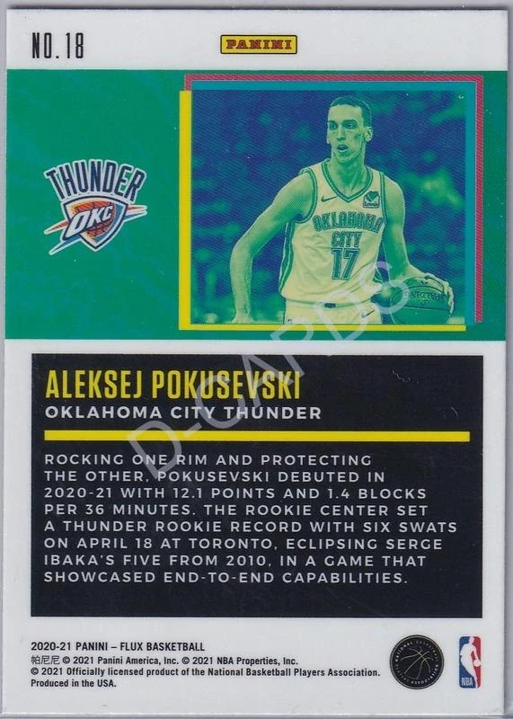 2020-21 Panini Flux Freshman Year #18 Aleksej Pokusevski