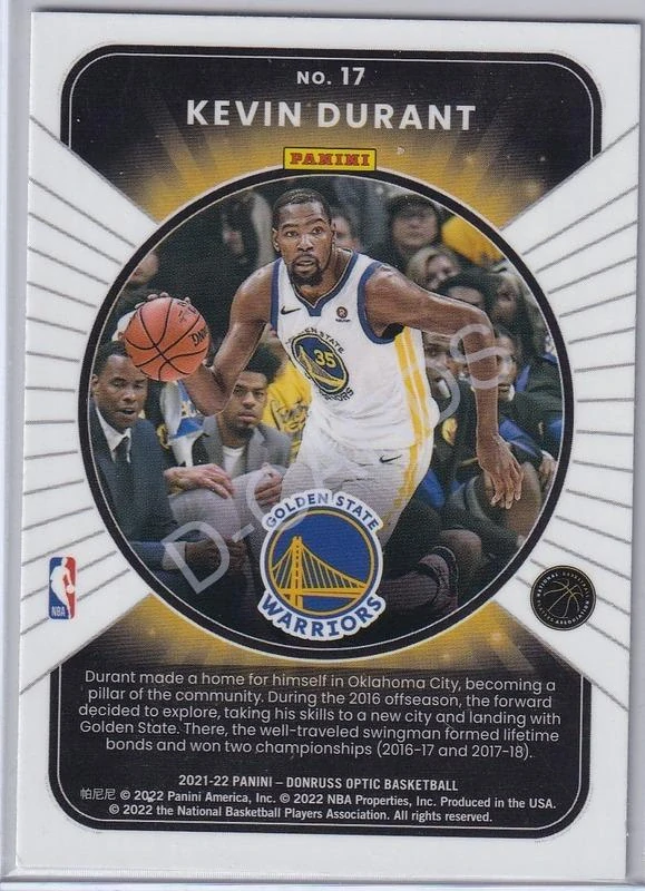 2021-22 Donruss Optic Winner Stays #17 Kevin Durant