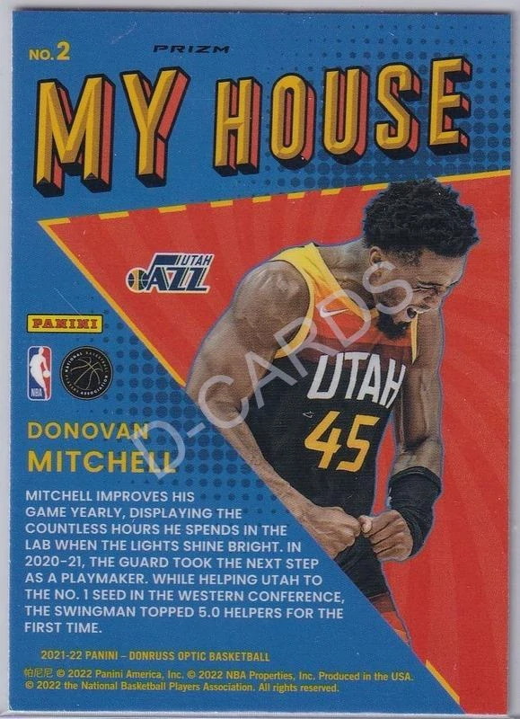 2021-22 Donruss Optic My House Holo #2 Donovan Mitchell