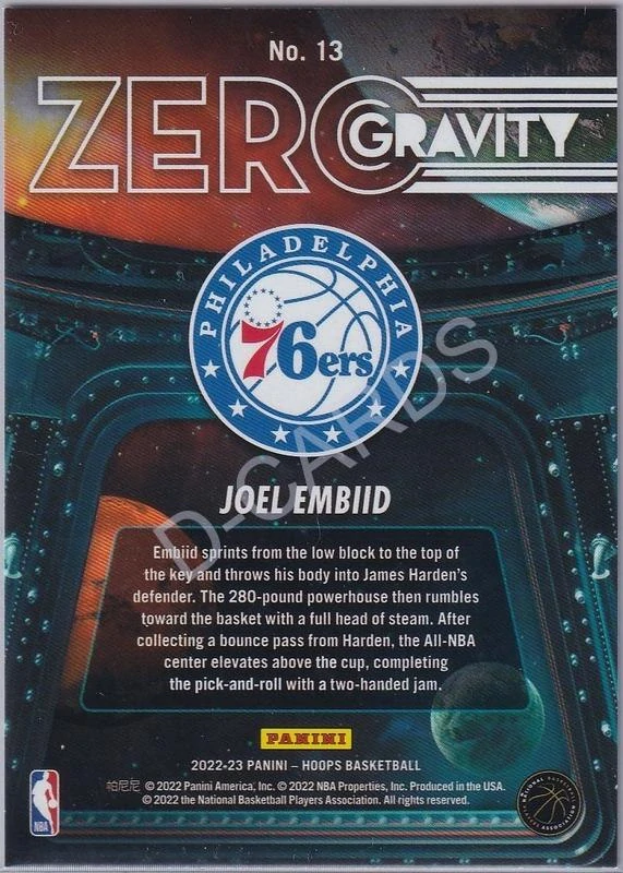 2022-23 Hoops Zero Gravity #13 Joel Embiid
