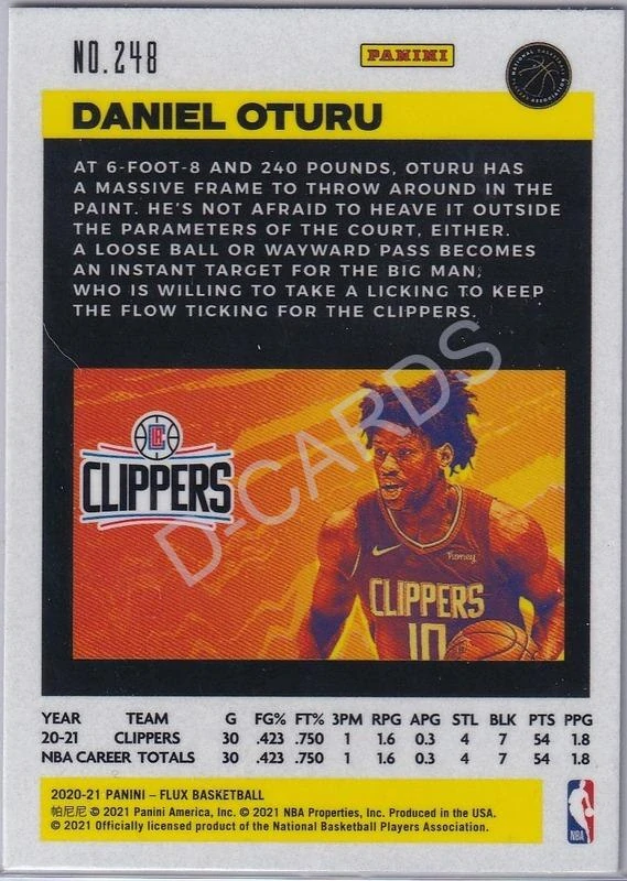 2020-21 Panini Flux #248 Daniel Oturu RC