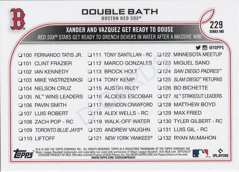 2022 Topps Rainbow Foil #229 Double Bath/Xander Bogaerts/Christian Vazquez