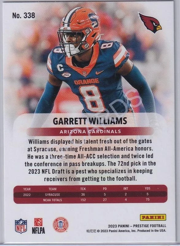 2023 Prestige #338 Garrett Williams RC