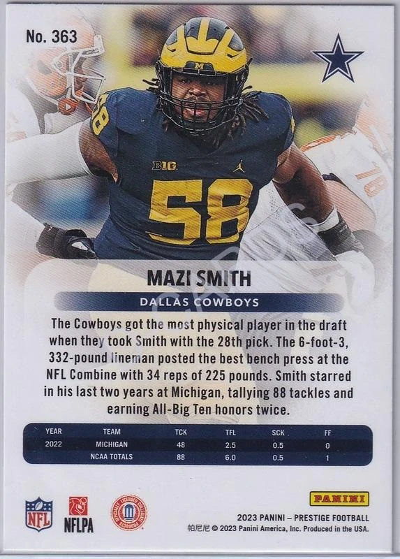 2023 Prestige #363 Mazi Smith RC