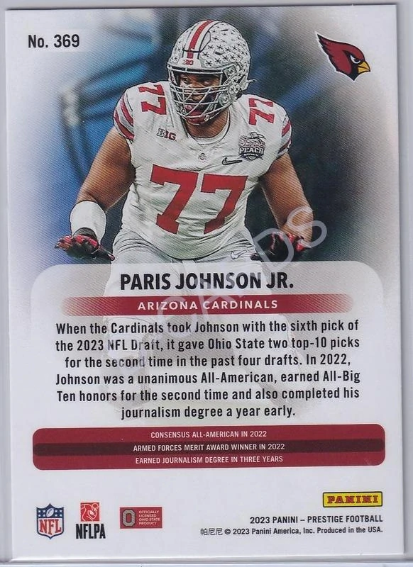2023 Prestige #369 Paris Johnson Jr. RC