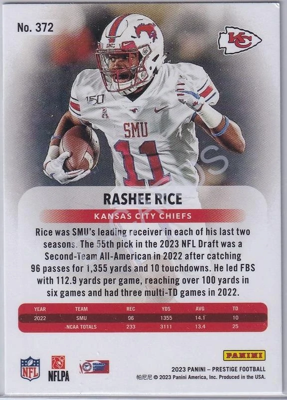 2023 Prestige #372 Rashee Rice RC