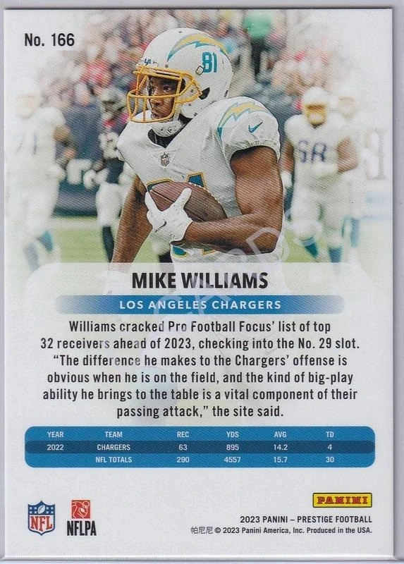 2023 Prestige Xtra Points Premium Red #166 Mike Williams (Limit 223/399)