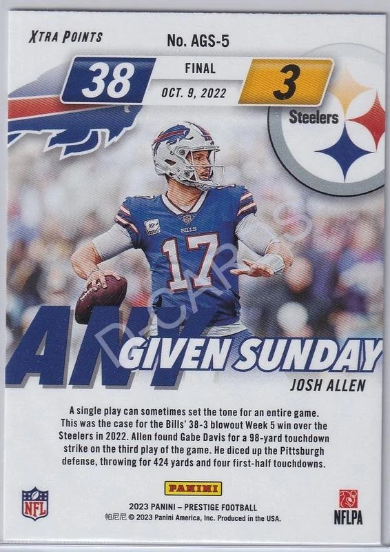 2023 Prestige Any Given Sunday #5 Josh Allen