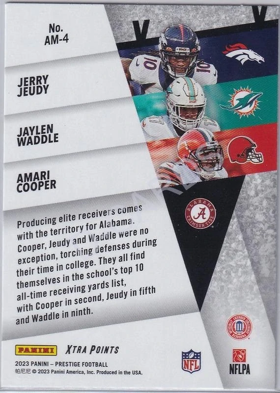 2023 Prestige Alma Maters #4 Amari Cooper/Jaylen Waddle/Jerry Jeudy