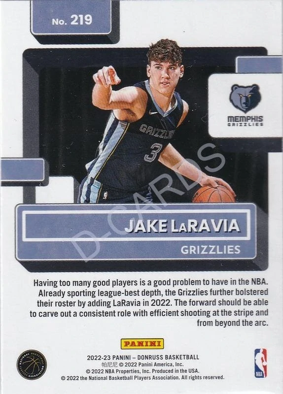 2022-23 Donruss #219 Jake LaRavia RR RC