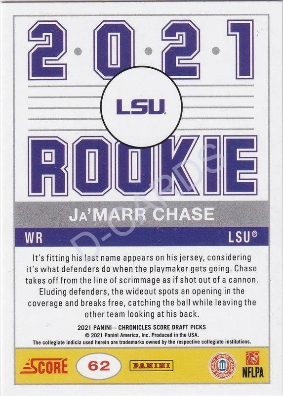 2021 Panini Chronicles Draft Picks Score Retro #62 Ja'Marr Chase