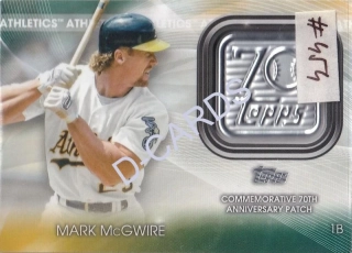 2021 Topps Update 70th Anniversary Logo Patches #T70PMM Mark McGwire