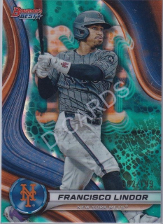 2024 Bowman's Best Aqua Lava Refractors #42 Francisco Lindor (Limit 002/199)