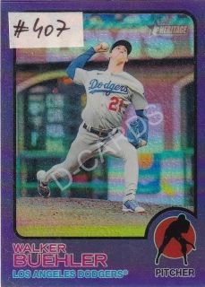 2022 Topps Heritage Chrome Purple Refractors #127 Walker Buehler