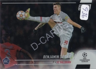 2021-22 Stadium Club Chrome UEFA Champions League #49 Benjamin Sesko RC