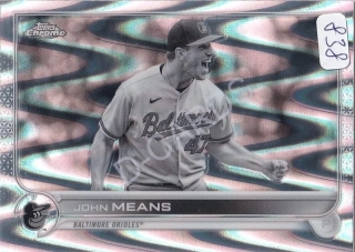 2022 Topps Chrome Sonic Black and White RayWave Refractors #176 John Means