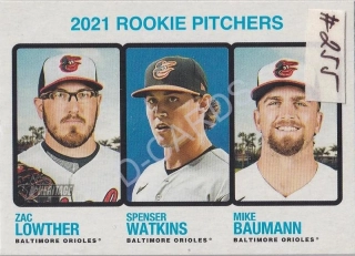 2022 Topps Heritage #72 Mike Baumann RC/Zac Lowther RC/Spenser Watkins RC