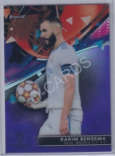 2021-22 Finest UEFA Champions League Purple Refractors #46 Karim Benzema (Limit 033/299)