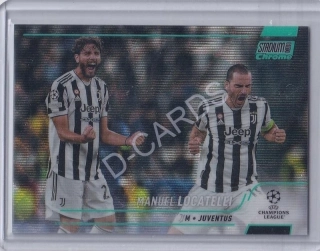2021-22 Stadium Club Chrome UEFA Champions League Aqua Wave Refractors #27 Manuel Locatelli (Limit 004/250)