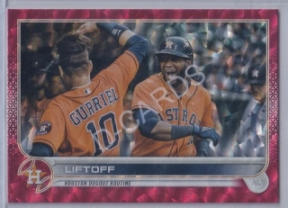 2022 Topps Red Foilboard #110 Liftoff/Yuli Gurriel/Yordan Alvarez (Limit 124/199)