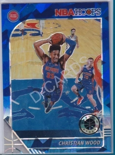 2019-20 Hoops Premium Stock Prizms Blue Cracked Ice #64 Christian Wood