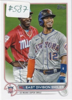 2022 Topps #98 NL East Division Smiles/Jazz Chisholm/Francisco Lindor