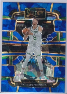 2023-24 Select Prizms Blue Cracked Ice #62 Kristaps Porzingis